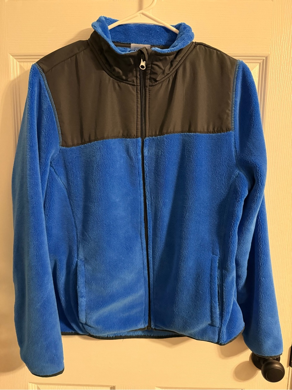 Women’s Blue Fleece Jacket with Black Shoulder Yoke